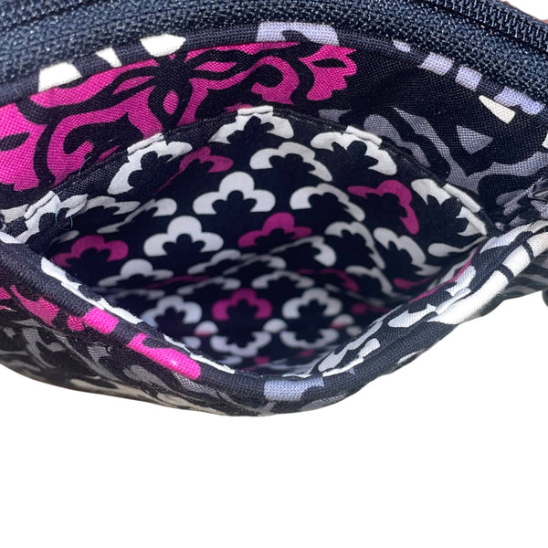 Vera Bradley Women’s Black & Pink Quilted Floral Patterned Crossbody Bag Size S