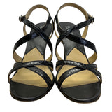 Michael Kors Studio Criss Cross Black Leather Stiletto Heeled Sandals Sz 9M