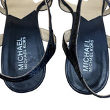 Michael Kors Studio Criss Cross Black Leather Stiletto Heeled Sandals Sz 9M