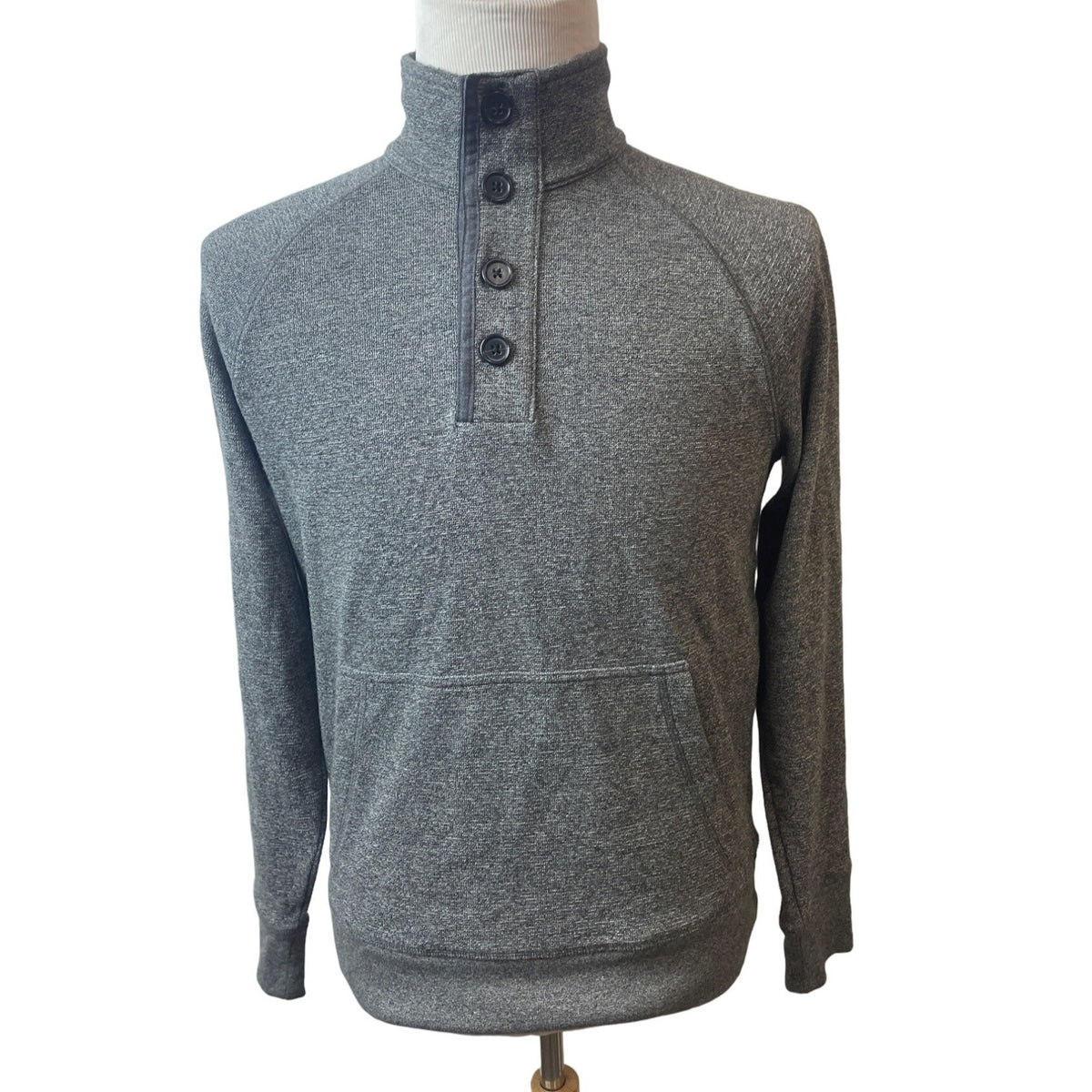 Banana Republic Men's Grey Quarter Button Up Pullover Casual Sweatshirt Sz M
