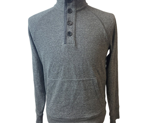 Banana Republic Men's Grey Quarter Button Up Pullover Casual Sweatshirt Sz M