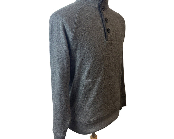Banana Republic Men's Grey Quarter Button Up Pullover Casual Sweatshirt Sz M