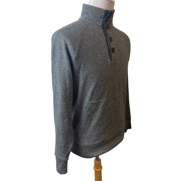 Banana Republic Men's Grey Quarter Button Up Pullover Casual Sweatshirt Sz M