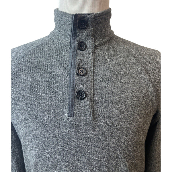Banana Republic Men's Grey Quarter Button Up Pullover Casual Sweatshirt Sz M