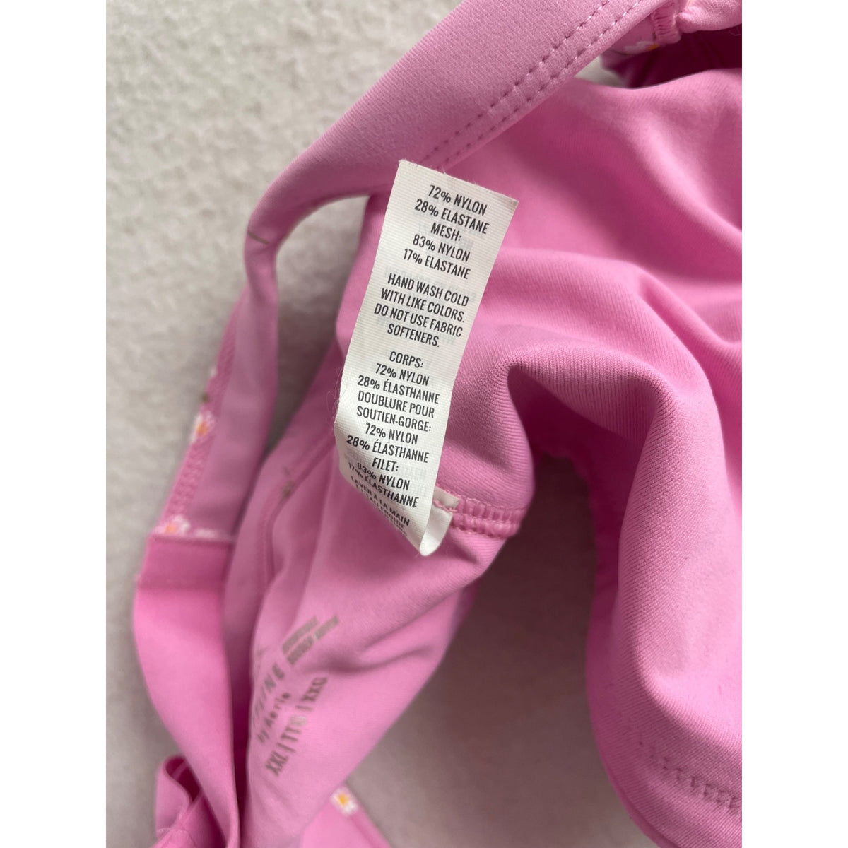 Offline By Aerie Womens Pink Nylon Blend Workout Set Floral Print Cropped Top & Biker Shorts XXL
