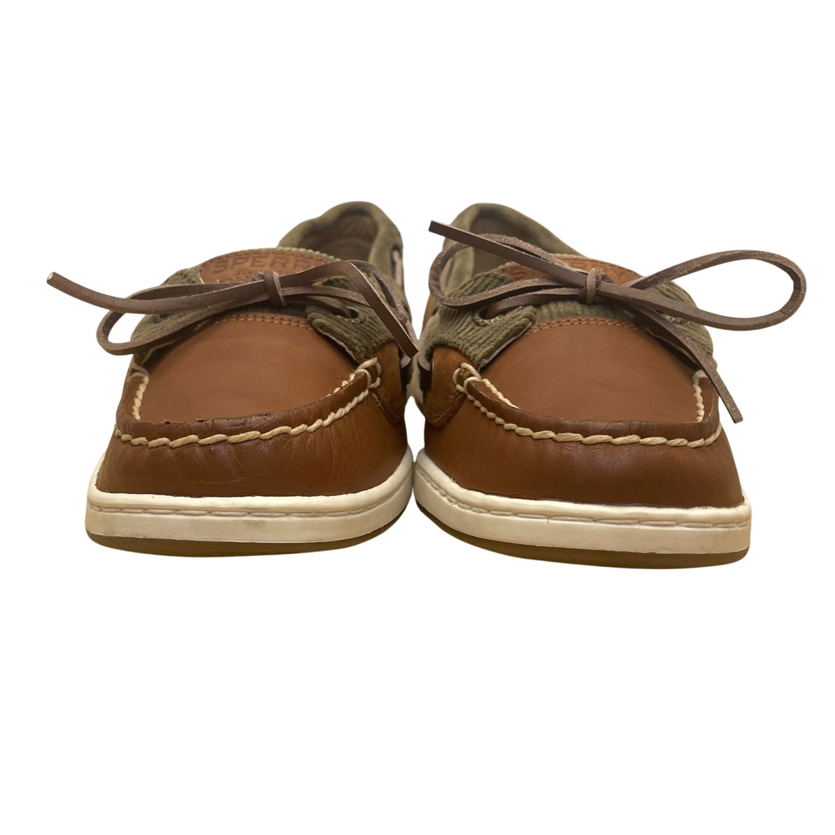 Sperry Womens Brown Bi-Tone Leather Top Sider Boat Shoes Size 9 Casual Comfort