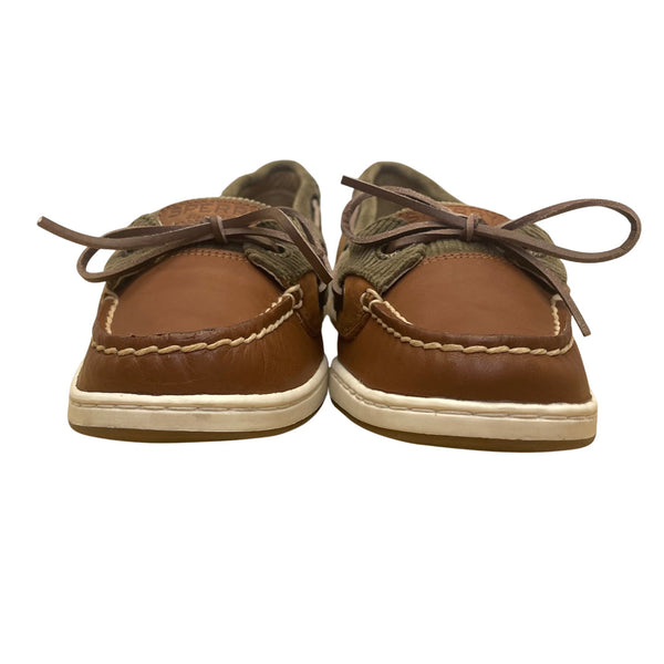 Sperry Womens Brown Bi-Tone Leather Top Sider Boat Shoes Size 9 Casual Comfort