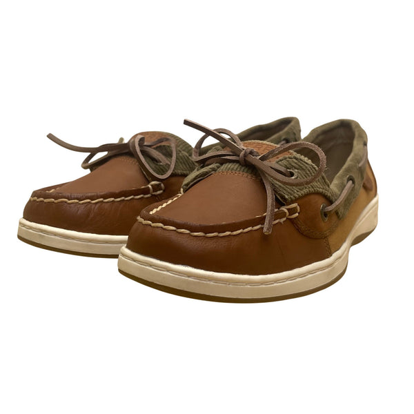 Sperry Womens Brown Bi-Tone Leather Top Sider Boat Shoes Size 9 Casual Comfort