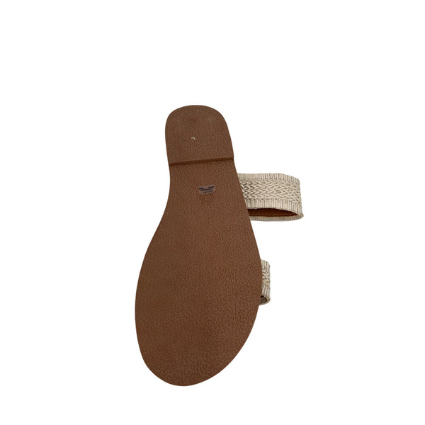 American Eagle Womens Tan & Cream Woven Slide Sandals Size 10 Summer Casual Footwear