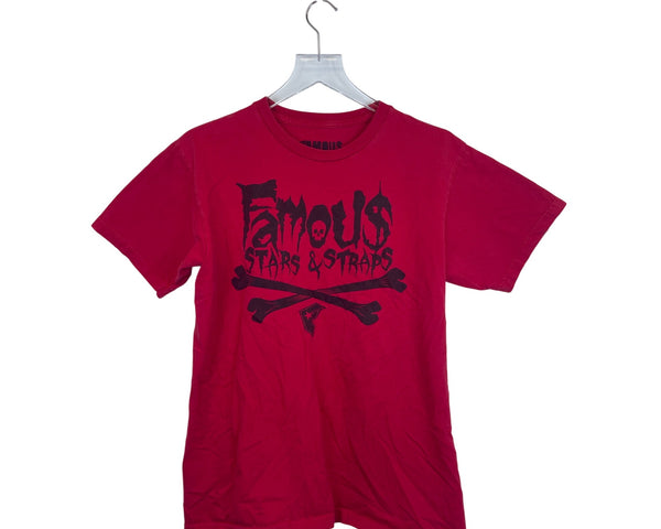 Famous Stars & Straps Mens Red Graphic Short Sleeve T-Shirt 100% Cotton Size M