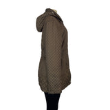 Calvin Klein Womens Brown Hooded Quilted and Hooded Jacket Sz L