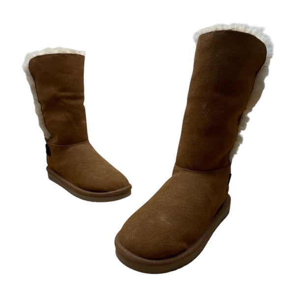 Koolaburra By UGG Women’s Brown Suede & Fur Blend Trim Tall Winter Boots Size 6
