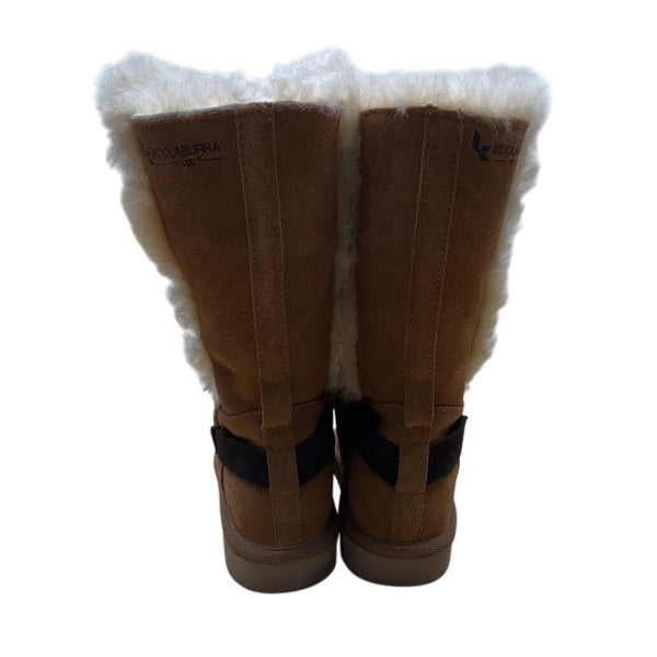 Koolaburra By UGG Women’s Brown Suede & Fur Blend Trim Tall Winter Boots Size 6