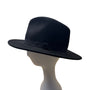 Banana Republic Unisex Black Wool Wide-Brim Fedora Hat Size Large