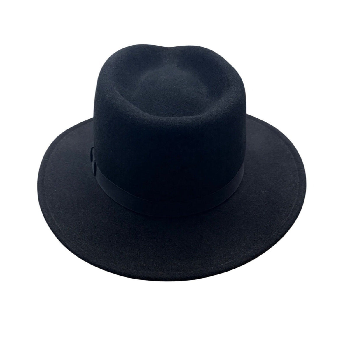Banana Republic Unisex Black Wool Wide-Brim Fedora Hat Size Large