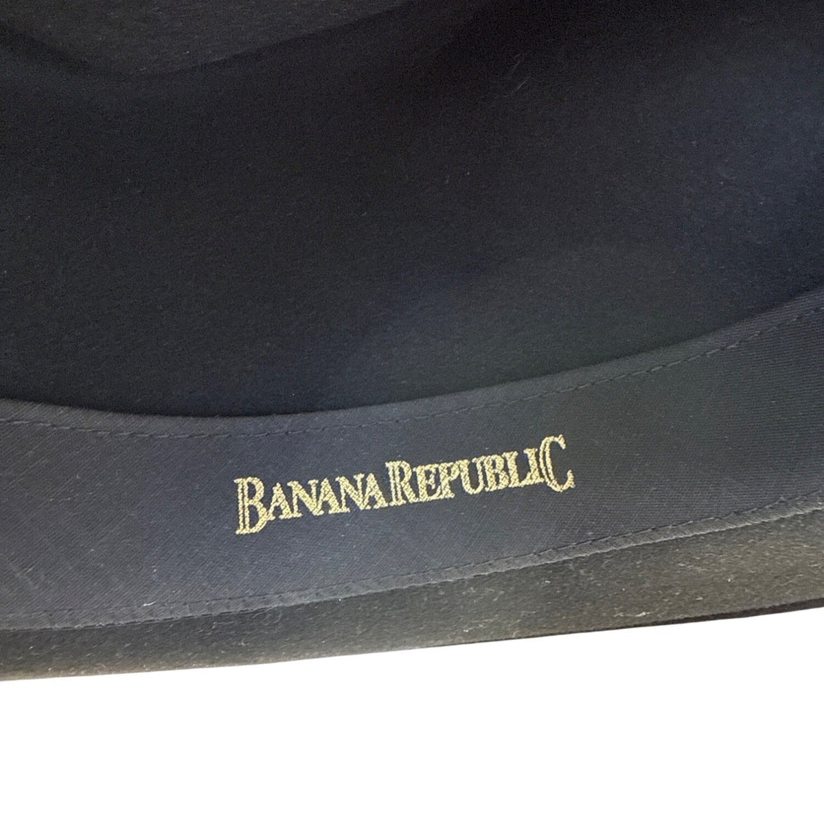 Banana Republic Unisex Black Wool Wide-Brim Fedora Hat Size Large