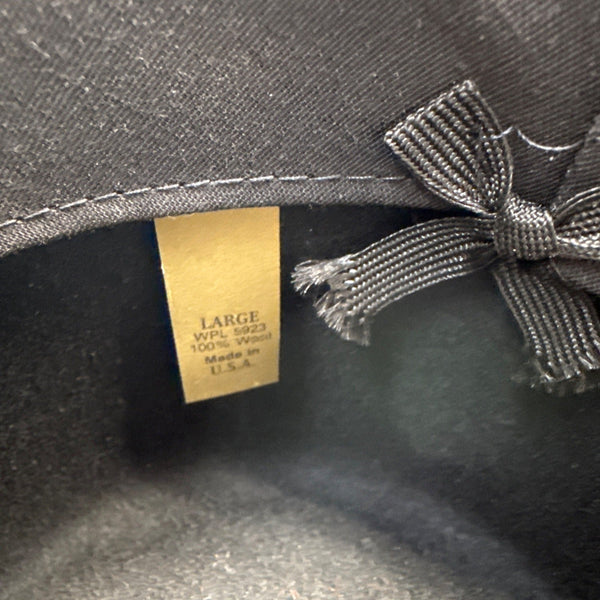 Banana Republic Unisex Black Wool Wide-Brim Fedora Hat Size Large