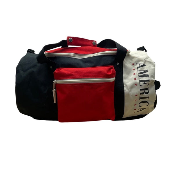 Perry Ellis America Red & Black Adjustable Strap Front Pocket Duffle Bag Sz L