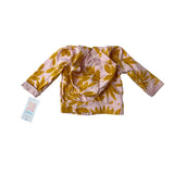 Carter's Baby Girls Pink & Yellow Leaf Hoodie Jacket Size 3M - NEW