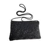 Valerie Stevens Women's Black Beaded Shoulder Purse Sz S