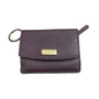 Kate Spade New York Womens Purple Saffiano Leather Keychain Wallet With ID Window