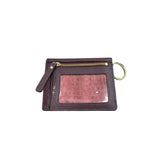 Kate Spade New York Womens Purple Saffiano Leather Keychain Wallet With ID Window
