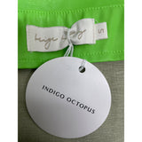 Indigo Octopus Bright Lime Green Leather Mini Skirt W/Side Pockets Sz S - New