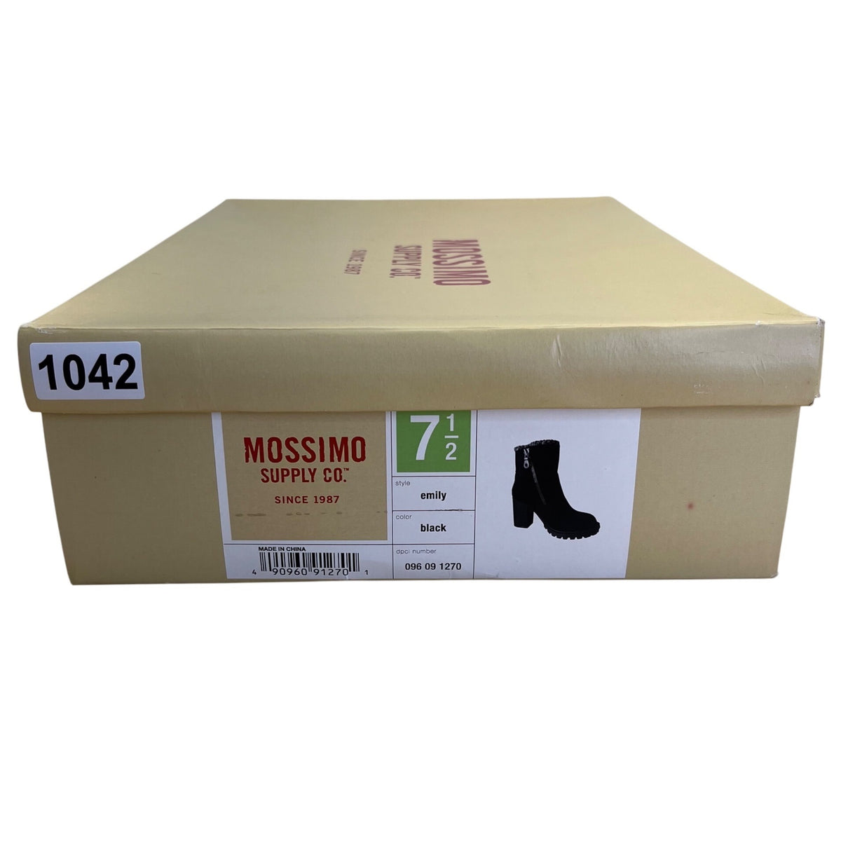 Mossimo Women’s Black Faux Suede & Side Zipper Emily Heeled Ankle Boots Size 7.5