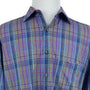 Robert Barakett Men's Purple and Blue Plaid Button Up Long Sleeve Shirt Sz XL