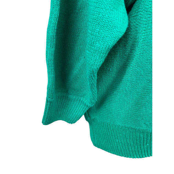 Vintage Karen & Co Sequin Embellished Green Sweater Womens Knit Top Size M - New