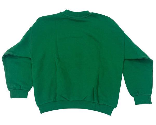 Vintage United Colors Of Benetton Green Kids Sweatshirt Bus Graphic Size M O12