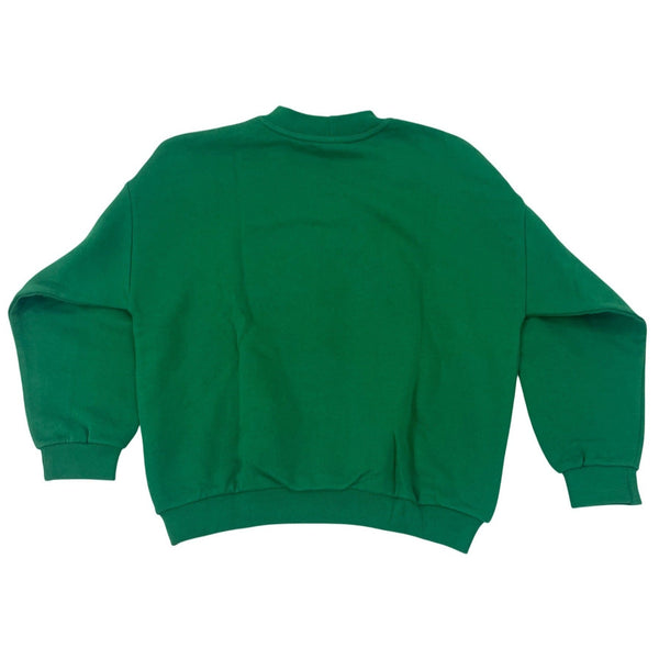 Vintage United Colors Of Benetton Green Kids Sweatshirt Bus Graphic Size M O12