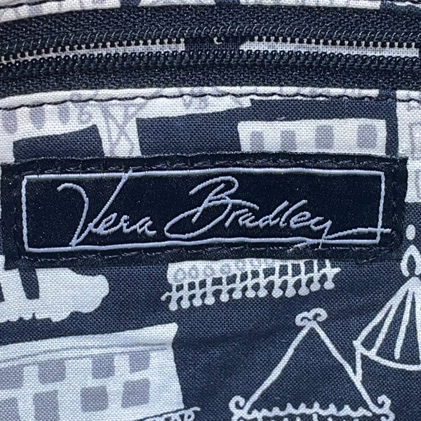 Vera Bradley Women’s Black Quilted Adjustable Strap Front Pockets Crossbody Bag