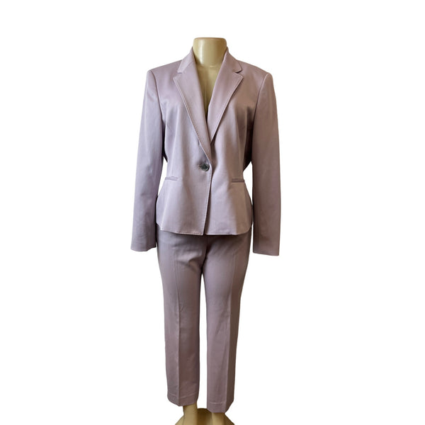 Anne Klein Womens Light Pink Two-Piece Office Suit With Blazer & Trousers Sz 10p - 14p