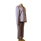 Anne Klein Womens Light Pink Two-Piece Office Suit With Blazer & Trousers Sz 10p - 14p