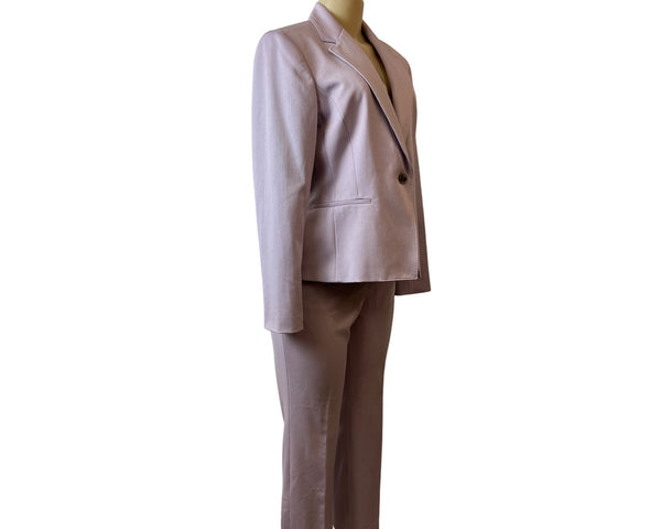 Anne Klein Womens Light Pink Two-Piece Office Suit With Blazer & Trousers Sz 10p - 14p
