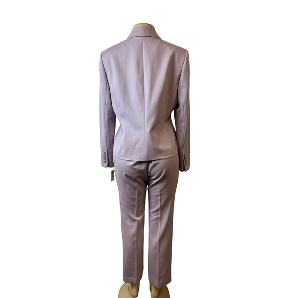 Anne Klein Womens Light Pink Two-Piece Office Suit With Blazer & Trousers Sz 10p - 14p