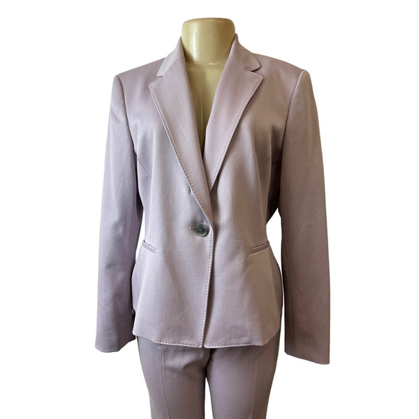 Anne Klein Womens Light Pink Two-Piece Office Suit With Blazer & Trousers Sz 10p - 14p