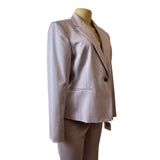 Anne Klein Womens Light Pink Two-Piece Office Suit With Blazer & Trousers Sz 10p - 14p