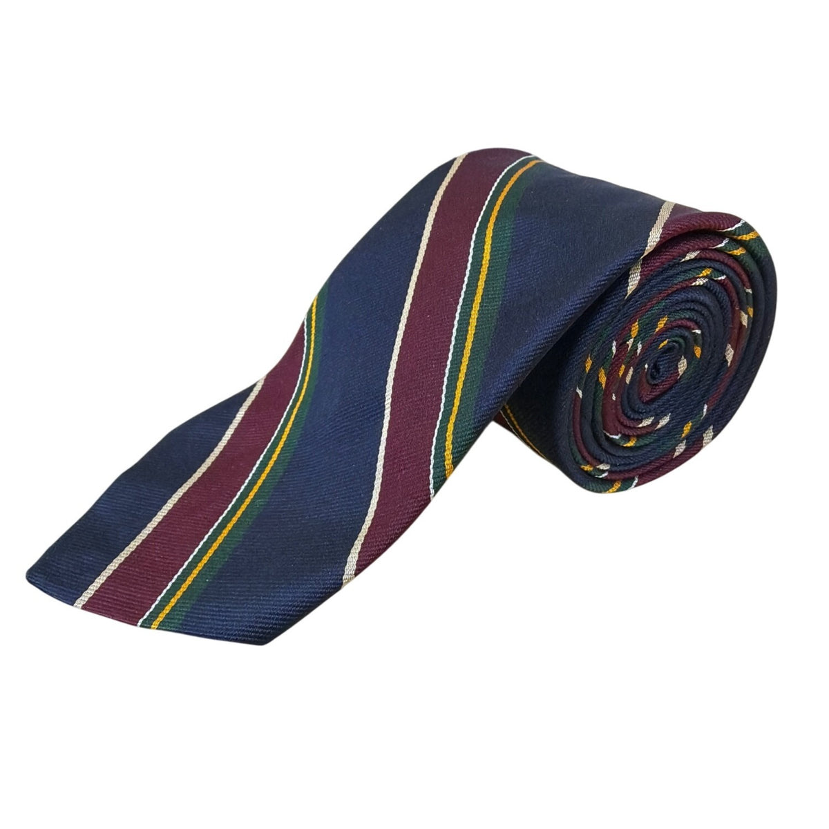 Vintage Brooks Brothers Navy & Burgundy Striped All Silk Tie 57” Made In USA