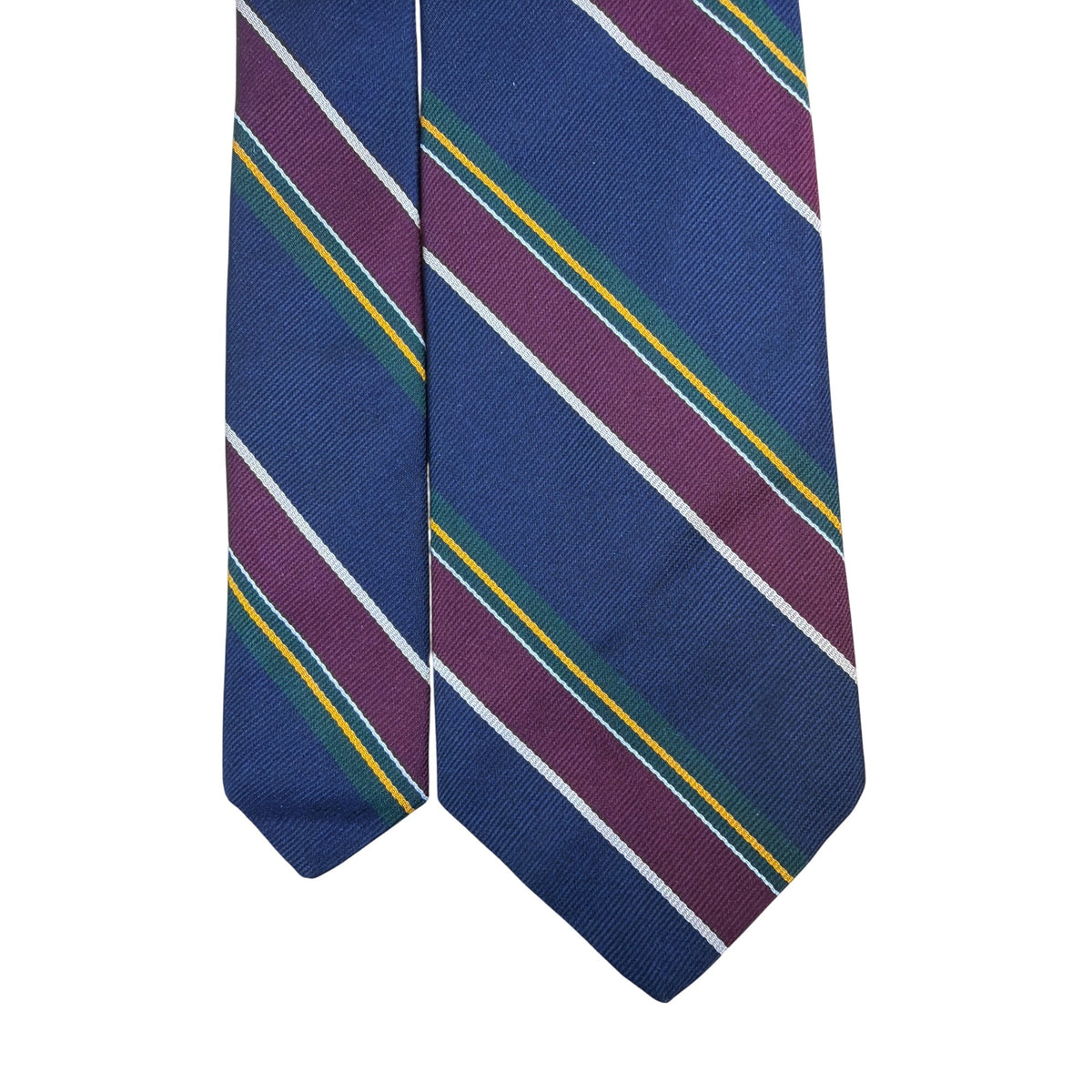 Vintage Brooks Brothers Navy & Burgundy Striped All Silk Tie 57” Made In USA