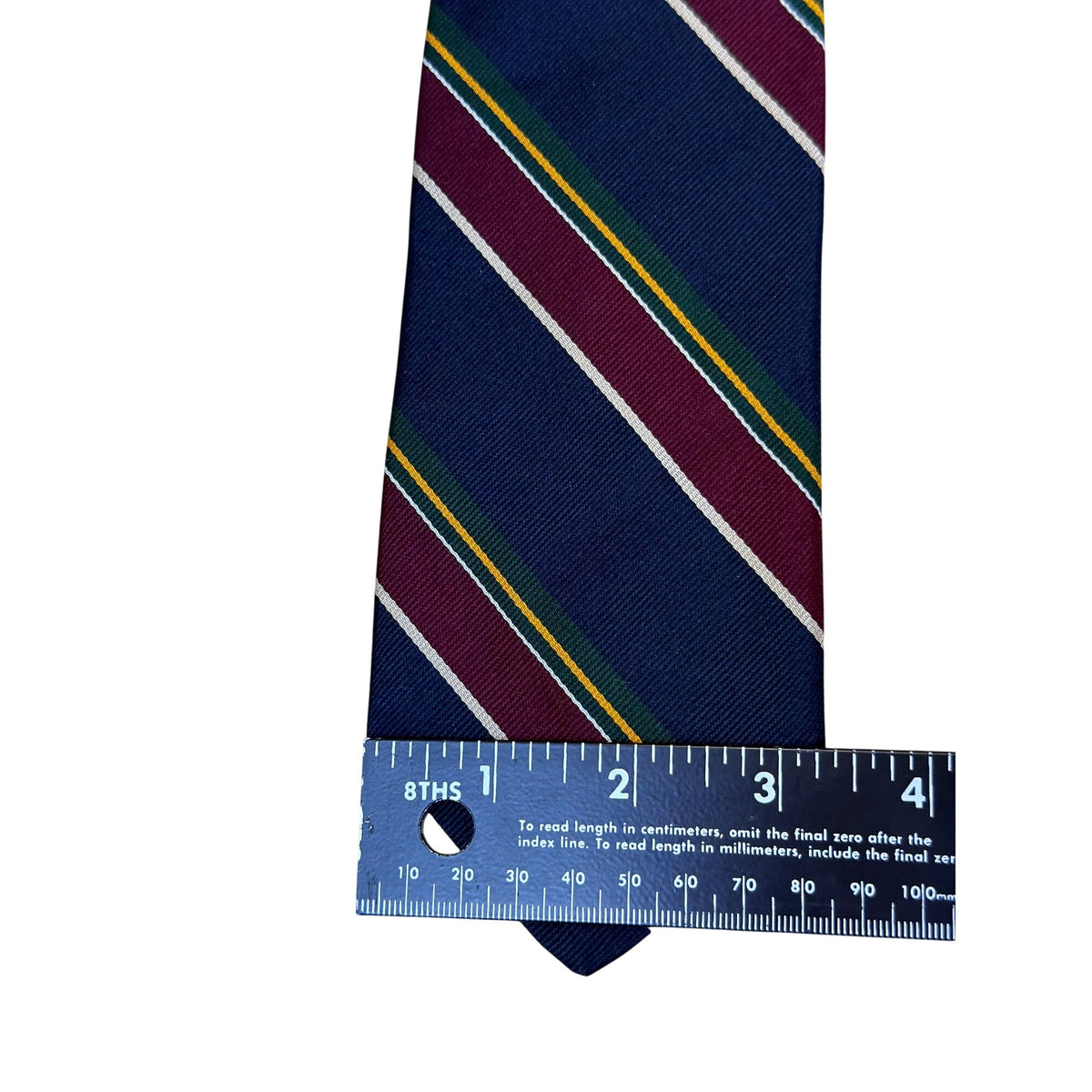 Vintage Brooks Brothers Navy & Burgundy Striped All Silk Tie 57” Made In USA