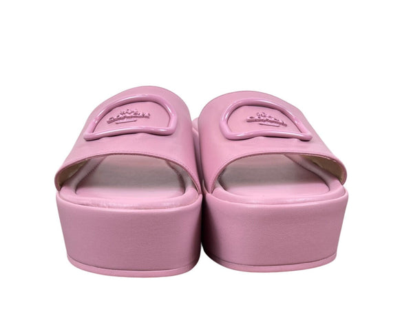 Coach Eloise Leather Sandal Tulip Pink Platform Slides Womens Size 9B - NEW