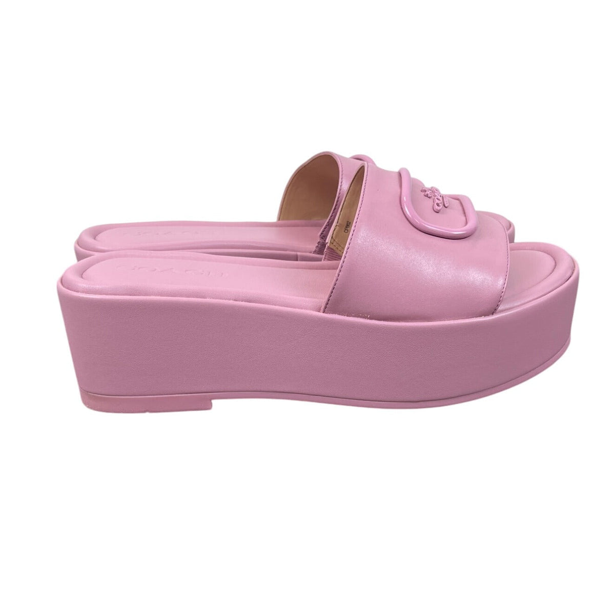 Coach Eloise Leather Sandal Tulip Pink Platform Slides Womens Size 9B - NEW