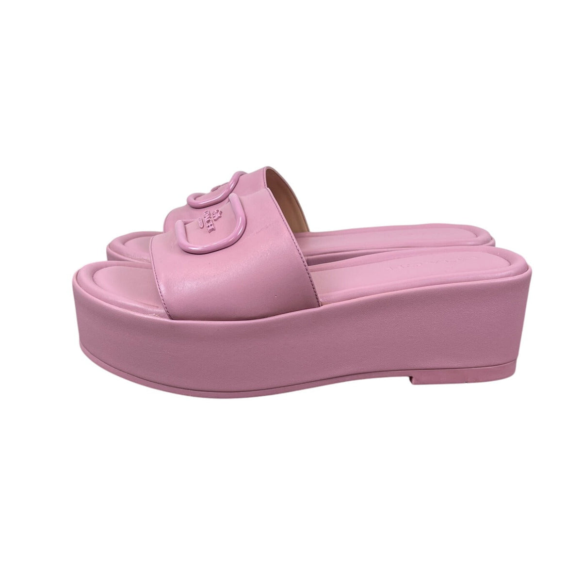 Coach Eloise Leather Sandal Tulip Pink Platform Slides Womens Size 9B - NEW