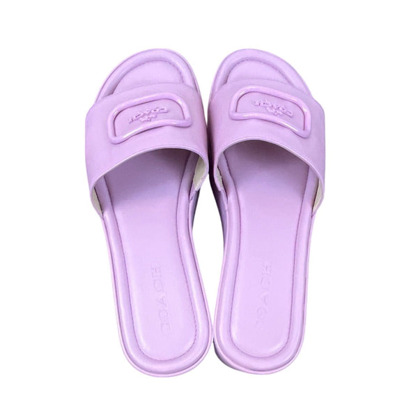 Coach Eloise Leather Sandal Tulip Pink Platform Slides Womens Size 9B - NEW