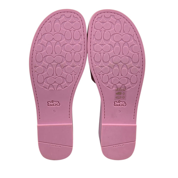 Coach Eloise Leather Sandal Tulip Pink Platform Slides Womens Size 9B - NEW
