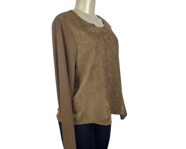 Neiman Marcus Women's Long Sleeve Brown Shirt Sz L