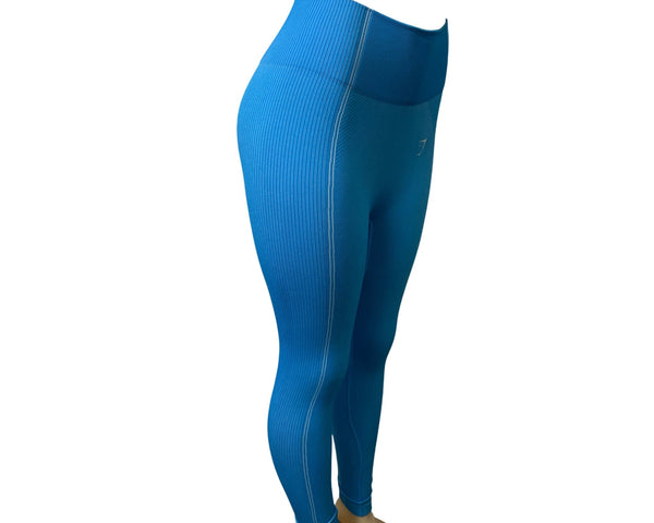 Gymshark Womens Blue High-Waisted Seamless Leggings S/M