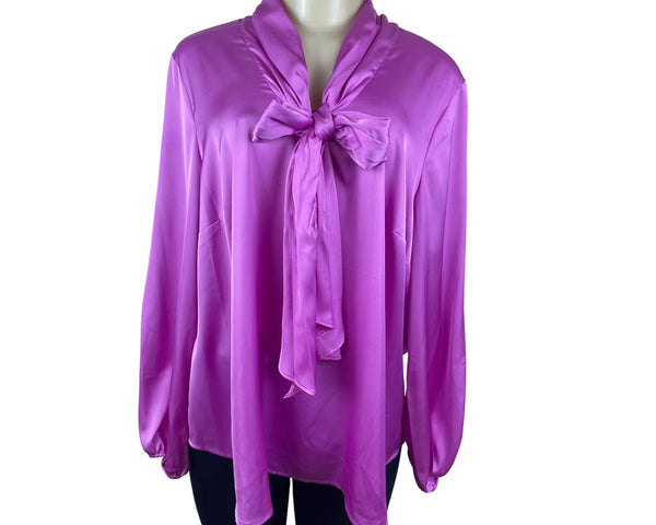 Bar III Womens Pink Polyester Blouse With Front Tie Detail Size 1X - New